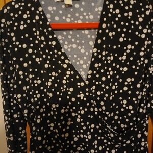 Michael Kors Black Top with White Dots